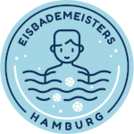 Logo der Eisbadameisters-Junge im Eiswasser